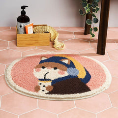 Bath Carpets Oval Cartoon Rug Kitchen Bathroom Water Absorption Carpet Cartoon Soft Rug Anit-Slip Floor Mats Nordic Home Decor