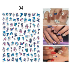 1PC Sexy Lady Pattern 3D Nail Stickers Character Image Decals Slider Valentine Black White DIY Nail Art Decorarion