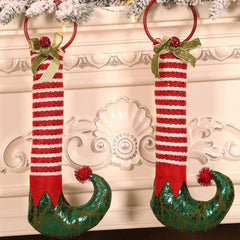 Yickyue Christmas Tree Decoration Navidad Elf Leg Door Knocker Pendant Christma Home Decoration Merry Christmas New Year Gift Decoration