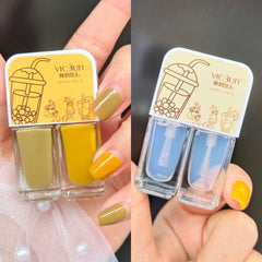 Water-based Nail Polish Non-baked Quick Drying Durable Tearable Tasteless Bicolor Nail Polish Set Peel Off Normal Nail Polishes