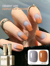 YICKYUE - 2 Colors 15ML Grey And orange Nail Gel Set Semi Permanent Nail Art Soaking UV LED Nail Salon DIY Nail Salon Gel For Summer