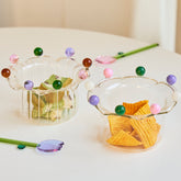 YICKYUE - Crown Bowl Salad Bowl Cute Bowl Fruit Plate Dish Glass Bowl Snack Candy Cake Bowl Ice Cream Cup Fruit Bowl Home Decor Storage