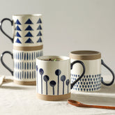 500ml Japanese Ceramic Coffee Mug Breakfast Oatmeal Milk Cup Hand-painted Office Water Cup With Handle Microwave Safe