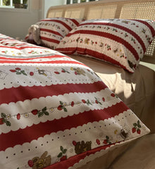 YICKYUE - Cute cartoon bear strawberry bedding set teen,twin full queen king lovely cotton home textile bed sheet pillow case quilt cover
