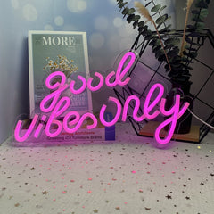Good Vibes Only Neon Sign Light USB Powered Transparent Flex Backboard Party Home Decor Led Night Light Neon Sign Lamp for Bar