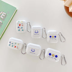 Original happy smiley clear soft silicone case for apple air pods 2/1 earphone cover for airpod pro 3 charging box wireless capa