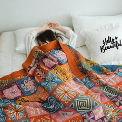 Yickyue Nordic Throw Blanket Cotton Gauze Sofa Towel Adult Summer Blanket Office Nap Air Conditioning Blanket King Size Bedspread