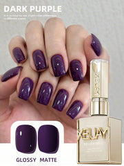 YICKYUE - 15ml Dark Purple Gel Nail Polish Starter Pure Soak Off No Wipe Nail Gel Polish Suitable For All Seasons