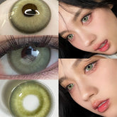 YICKYUE - Goldfish grey Colored Contact Lenses for eyes Makeup small beautiful pupil yearly 2pcs/pair Myopia prescription degrees