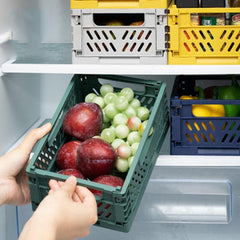Collapsible Crate Plastic Folding Storage Box Basket Desktop Cosmetic Sundries Organizer Stackable Home Kitchen Storage Box Bin