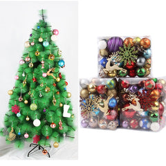 Yickyue 1 Box Plastic Christmas Balls Xmas Tree Hanging Pendant Elk Snowflake Home Christmas Ornaments Navidad New Year Gifts 2023