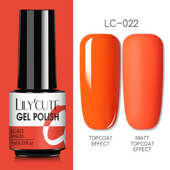 LILYCUTE 7ml Gel Nail Polish Winter Grey Color Series Semi Permanent Matte Top Coat Soak Off UV LED Nail Art Hybrid Gel Nail