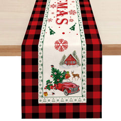Christmas Tree Pine Needles Candy Bow Table Runner Wedding Decor Table Cover Christmas Decoration Holiday Party Tablecloth