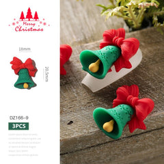 3pcs Xmas 3D Nail Decorations New Year Manicure Nail Accessories Christmas Tree Style Santa Claus DIY Design