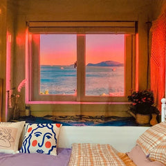 3D Window Scenery Tapestry Wall Hanging Cloth Sunrise Sunset Views Tapestry Bedroom Dormitory Background Decor tapiz pared