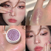 YICKYUE - Monochrome Eyeshadow Palette Shining Sequins Diamond Galaxy Eye Shadow Makeup Pearlescent Glitter Brighten Eyes Korean Cosmetic