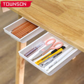 Self-Adhesive Hidden Storage Box under the table Makeup Organizer Under Desk Storage Drawer Organizer Box Stationery storage