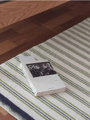 YICKYUE - Minimalist Living Room Decorative Carpets Green Striped Bedroom Bedside Carpet Comfortable Coffee Table Rug Soft Balcony Rugs IG
