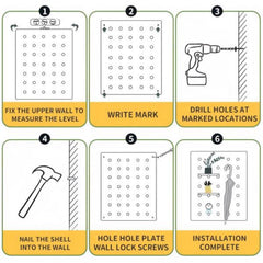 YICKYUE 4060cm Solid Wood Pegboard (1 Panel) Storage Organizer & Decorative Art Piece Supports