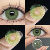 YICKYUE - Graded 2pcs/1pair Green Iris Colored Contact Lenses Coloured Softlens