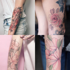 YICKYUE - 9pcs Beautiful Color Chest and Shoulder Tattoo Flower Tattoo Stickers