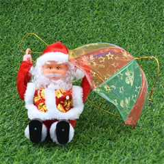 Christmas Parachute Christmas Santa Claus Electric Parachute Singing Tumbling Santa Claus for Christmas Tree Fireplace Decor