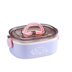 Kawaii Lunch Box For Girls Women Cute Plastic Picnic Bento Box Microwavable Portable Food Container For Adults Work Kids School
