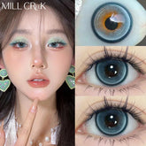 YICKYUE - 1Pair/2PCS Natural Blue Contact Lenses for Eyes Beauty Pupils Myopia 0~-8.00 Degrees Brown Pupil Lenses Korean Lenses