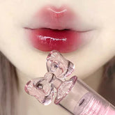 YICKYUE - Cute Pink Bow Lip Gloss Mirror Water Lip Glaze Transparent Glass Lip Oil Waterproof Liquid Lipstick Nude Pink Clear Tint Makeup