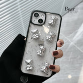 Epoxy Electroplating bear silicone soft 3d cute phone case for iphone 13 mini 11 12 pro max x xr xsmax 7 8 plus promax cover