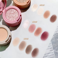 Yickyue 4 In 1 Peach Blush Contour Shadow Palette Matte Glitter Pigment Highlight Makeup Palette Eyebrow Nose Shadow Powder Cosmetics