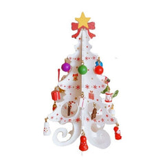 Desktop Christmas Tree Decoration Ornaments Children Handmade DIY Stereo Wooden Christmas Tree Scene Layout Christmas