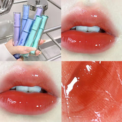 YICKYUE - Punk Red Brown Mirror Water Lip Gloss Natural Nude Pigment Dark Red Lasting Mirror Glass Liquid Lipsticks Moisturizing Lip Tint