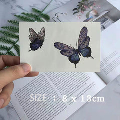 Waterproof Temporary Tattoo Sticker Butterfly Blue Design Body Art Fake Tattoo Flash Tattoo Back Female