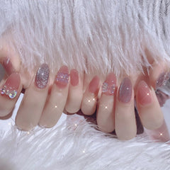 24pcs/box artifical nails with design Aurora Butterfly detachable press on nails medium length nail supplies for professionals