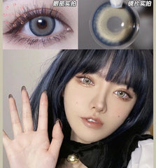 YICKYUE NANA green contact lens dark unique Coloured Contact Lenses for Eyes Cosmetic big pupil Degree 2pcs/pair prescription