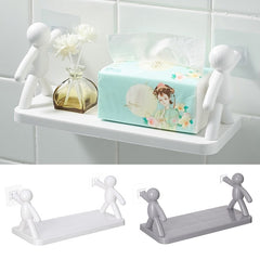 Creative Villain Shelf Organizer Free Punching Wall-mounted Storage Holders Bathroom Racks Kitchen Condiment Storage Shelves