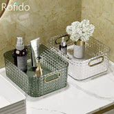 Makeup Organizer Bathroom Perfume Storage Cosmetic Box Dresser Shelf Jewelry Organizer Kitchen Sundries Snack Storage Basket