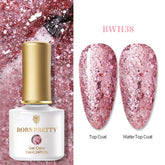 BORN PRETTY 7ml Glitter Soak Off Nail Gel Colorful Pink Purple Black White Nail Gel Polish Sequins Gel Nail Varnish for Manicure