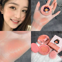 YICKYUE - Air Cushion Blusher Peach Taro Pink Milk Blush Mashed Potato Brighten Shading Matte Blush Rouge Korean Makeup Cosmetic with Puff