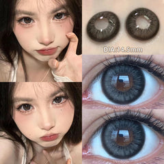 YICKYUE - 1 Pair/2pcs Prescription Contact Lenses for Eyes Myopia Eye Color Lenses With Diopters Blue Green Natural Lenses Pupils