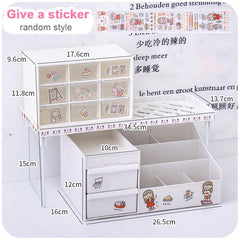 W&G 3pcs/Set Organizer Kawaii Deskpot Organizer Makeup Storage Box Container Drawer Cabinet Rack Home Decor 2022 Desk Storage
