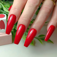 24Pcs Bright Back Press On Fake Nails With Jelly Glue Super Long Ballerina Coffin False Nail Artificial Finger Manicure Tool