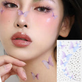 Yickyue 3D Butterfly Diamond Temporary Tatoos Stickers Waterproof Shiny Eyes Body Arts Fake Temporary Tattoos Decals Women Makeup Tools
