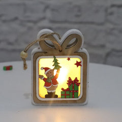 New Christmas Ornaments Christmas Lights Luminous Wooden Pendant Cute Small Christmas Gift Decoration Ornaments