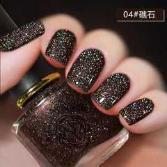 YICKYUE - Fashion Disco Reflective Color Shimmer Glitter Long Lasting Quick Dry Nail Lacquer Polish