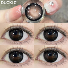 YICKYUE - 2pcs Color Contact Lenses With Myopia Diopter-0.00~ -8.00 Blue Nature Beauty Pupil Makeup Blue Gray Eye Free Shipping