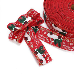 Christmas Ribbon Classic Wrapping Christmas Tree Ribbon Wreath Bows DIY Fabric Swirl Ribbon Burlap Ribbon With Wired Edge Gift
