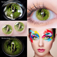 YICKYUE - 1Pair Anime Color Contact Lenses for Eyes Yearly Red Lenses Black White Lenses Halloween Eye Lens Cosplay Eye Contacts