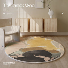 Bubble Kiss Lambs Wool Carpets For Living Room Thick Fluffy Round Rugs Home Decor Winter Warm Floor Mat Modern Design Rugs